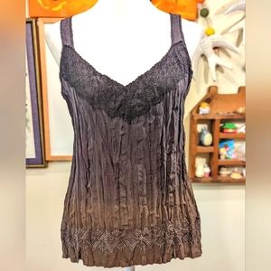 Chico Dip Dye Lola V-Neck Tank in Fudge Sz 1